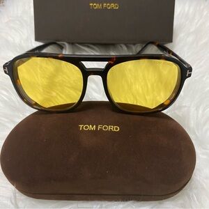 Tom Ford Tortoise Sunglasses with Yellow Lenses